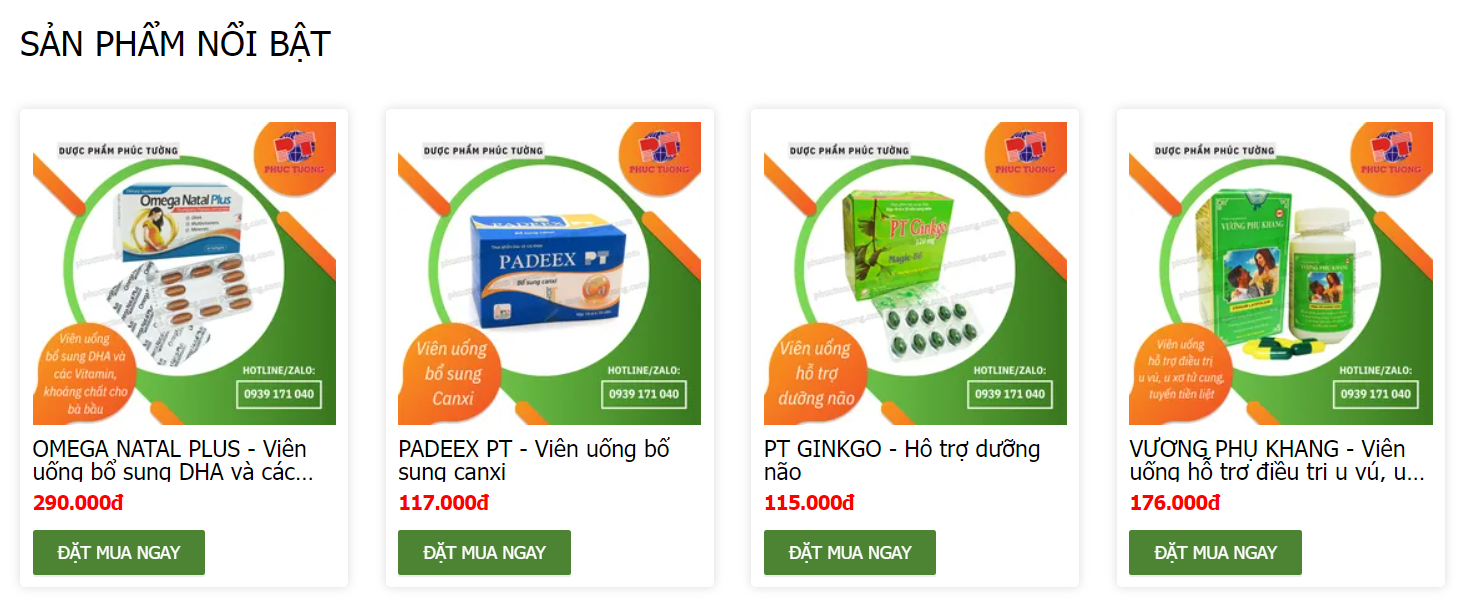 Các sản phẩm độc quyền của Phúc Tường Các sản phẩm độc quyền của Phúc Tường