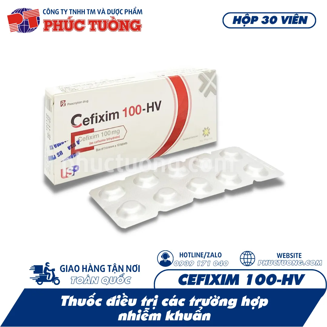 Cefixim 100-HV được sử dụng để điều trị những bệnh nhiễm khuẩn nào?