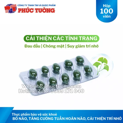 PT Ginkgo 120mg bổ não, tăng cường tuần hoàn não và cải thiện trí nhớ