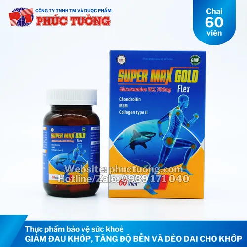 Super Max Gold Flex hỗ trợ xương khớp, giảm đau khớp, tăng độ bền và dẻo dai cho khớp