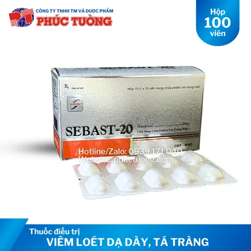 Sebast 20 điều trị viêm loét dạ dày, tá tràng