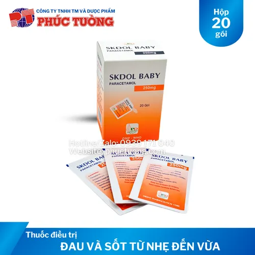 <HẾT HÀNG> Skdol Baby 250mg giảm đau và hạ sốt từ nhẹ đến vừa