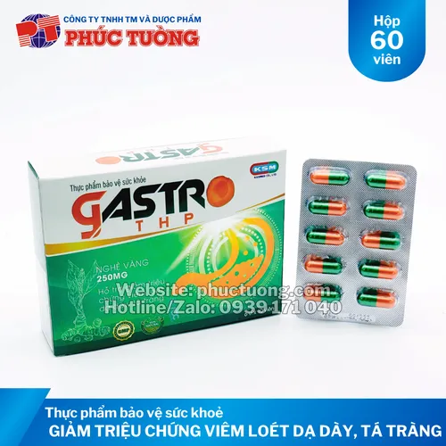 Gastro THP giảm triệu chứng viêm loét dạ dày, tá tràng