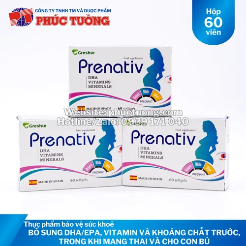 Prenativ bổ sung Omega-3 DHA/EPA cùng đầy đủ vitamin và khoáng chất thiết yếu cho bà bầu