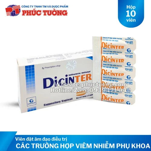 Viên đặt âm đạo Dicinter điều trị viêm nhiễm phụ khoa