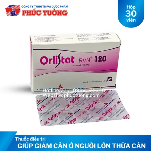 Orlistat RVN 120 giảm cân cho người lớn thừa cân