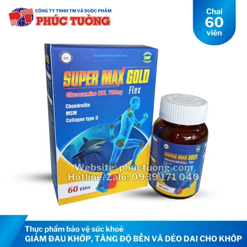 Super Max Gold Flex hỗ trợ xương khớp, giảm đau khớp, tăng độ bền và dẻo dai cho khớp