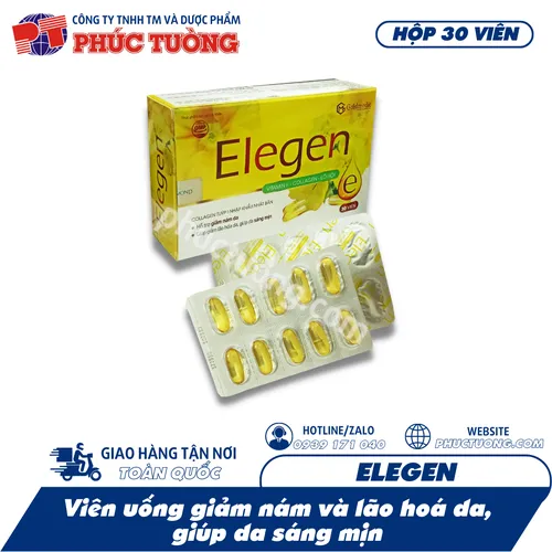 [Hết hàng] ELEGEN - Bổ sung Vitamin E, Collagen, Lô hội giảm nám và lão hoá da, giúp da sáng mịn