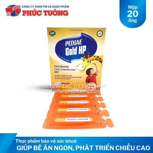 Pediae Gold HP Canxi Carbonane Nano MK7 bồi bổ sức khỏe, phát triển chiều cao cho trẻ