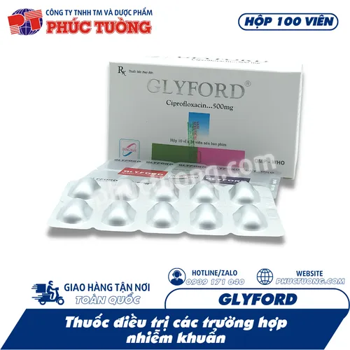 <Hết hàng> GLYFORD - Ciprofloxacin 500mg