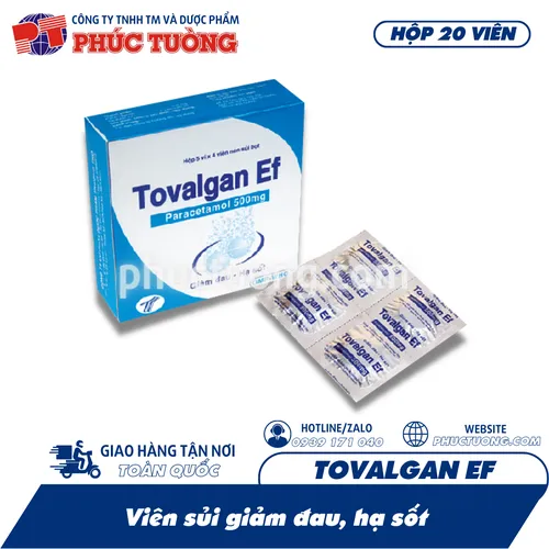 <Hết hàng> TOVALGAN EF - Viên sủi giảm đau, hạ sốt
