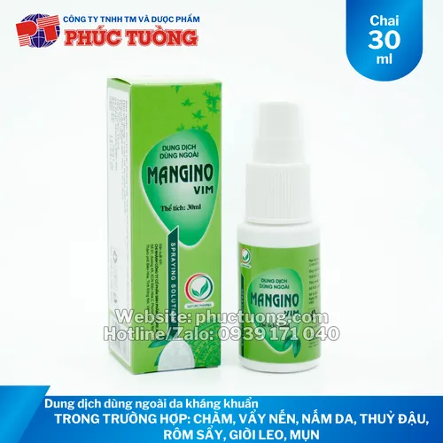 Mangino Vim dung dịch dùng ngoài da kháng khuẩn