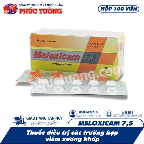 <Hết hàng> MELOXICAM 7,5 - Điều trị các trường hợp viêm xương khớp