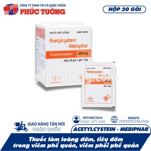 <Hết hàng> ACETYLCYSTEIN MEBIPHAR - Thuốc tiêu đờm