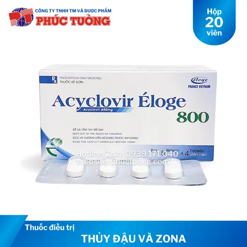 Acyclovir Éloge 800 điều trị thủy đậu và zona