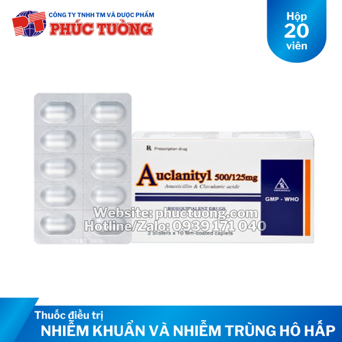 Auclanityl 500/125mg điều trị các trường hợp nhiễm khuẩn