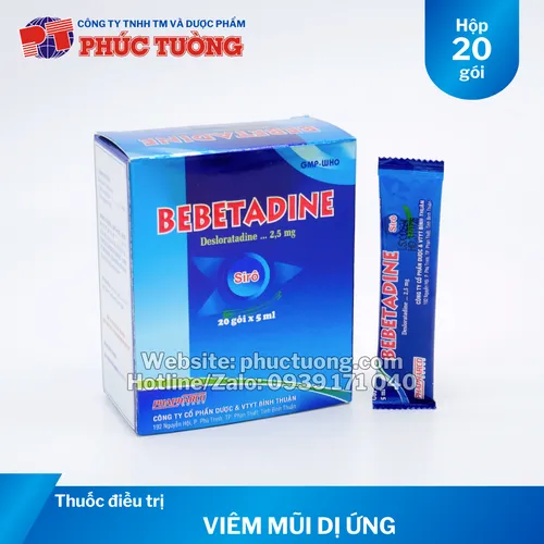 Bebetadine điều trị viêm mũi dị ứng và mày đay