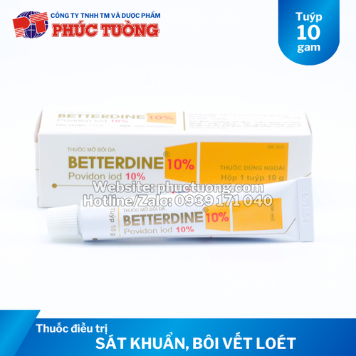 Betterdine 10% tuýp ngoài da sát khuẩn, bôi vết loét