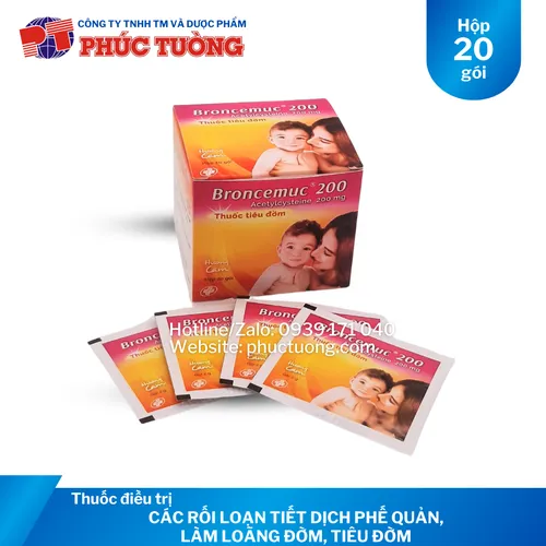 Broncemuc 200 làm loãng đờm, tiêu đờm