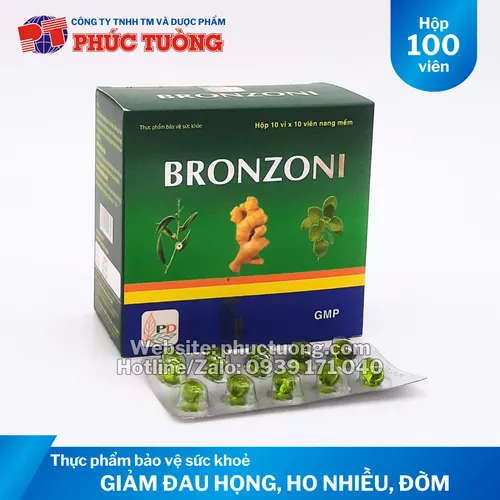 Bronzoni hỗ trợ làm dịu cơn ho, đau họng