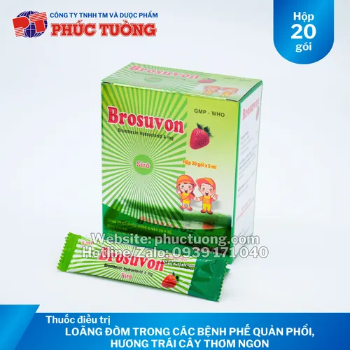 Brosuvon 4mg điều trị loãng đờm, hương trái cây thơm ngon