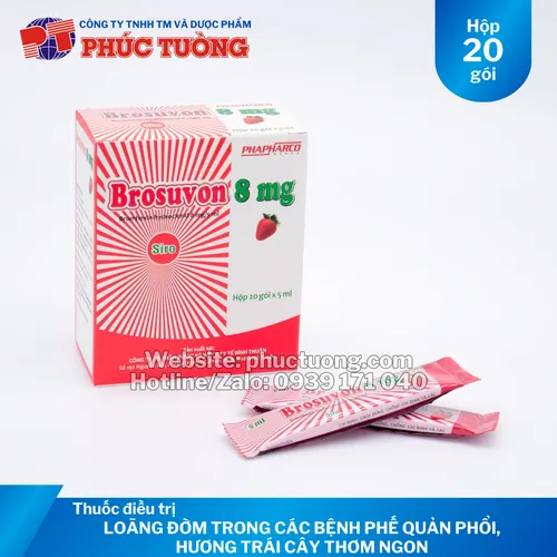 Brosuvon 8mg điều trị loãng đờm, hương trái cây thơm ngon