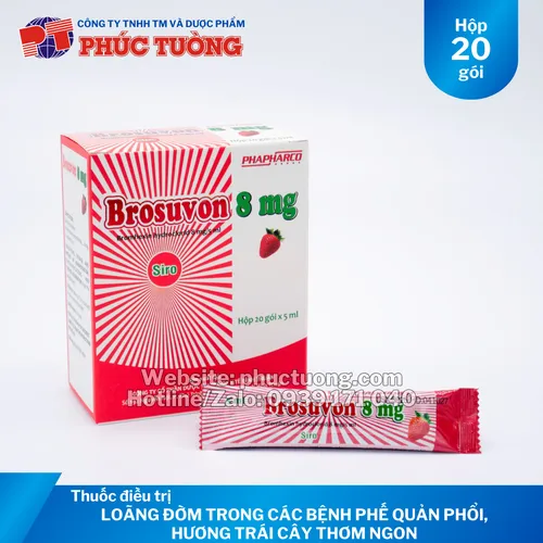Brosuvon 8mg điều trị loãng đờm, hương trái cây thơm ngon