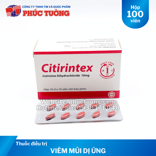 Citirintex điều trị triệu chứng viêm mũi dị ứng