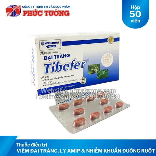 Đại tràng Tibefer điều trị viêm đại tràng, lỵ amip và nhiễm khuẩn đường ruột