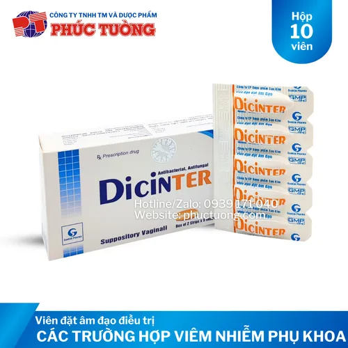Viên đặt âm đạo Dicinter điều trị viêm nhiễm phụ khoa