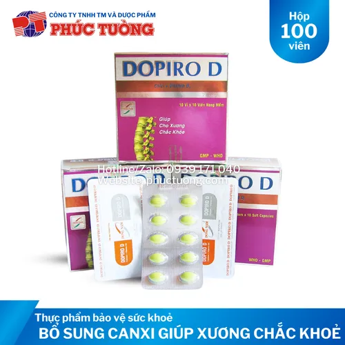 Dopiro D bổ sung vitamin D3 và canxi cho cơ thể