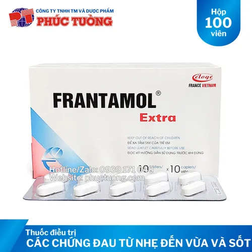 Frantamol Extra giảm đau và hạ sốt từ nhẹ đến vừa