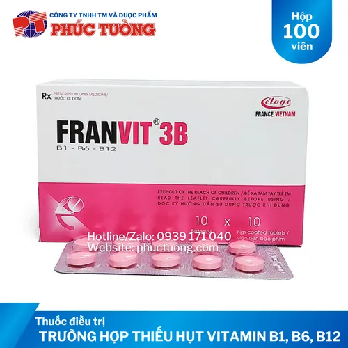 Franvit 3B điều trị thiếu vitamin nhóm B