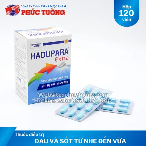 Hadupara Extra giảm đau hạ sốt từ nhẹ đến vừa