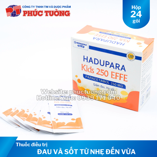 Hadupara Kids 250 Effe điều trị các chứng đau từ nhẹ đến vừa