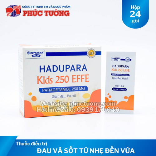 Hadupara Kids 250 Effe điều trị các chứng đau từ nhẹ đến vừa