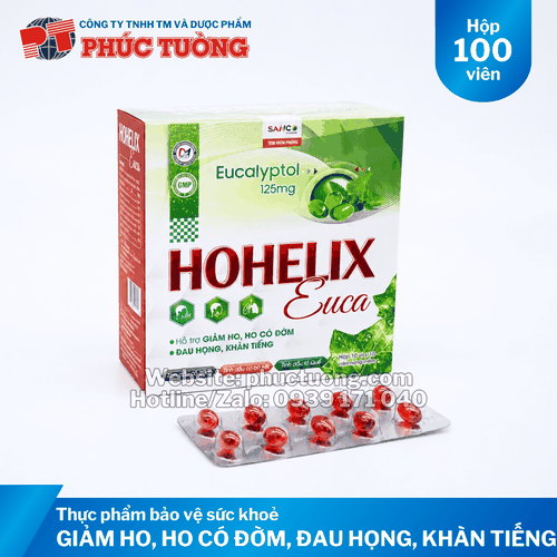 Hohelix Euca cải thiện tình trạng ho, ho có đờm, đau họng, khàn tiếng