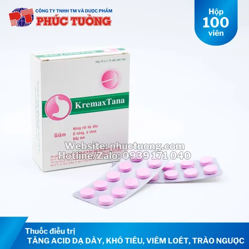 Kremaxtana viên nén nhai điều trị tăng tiết acid dạ dày