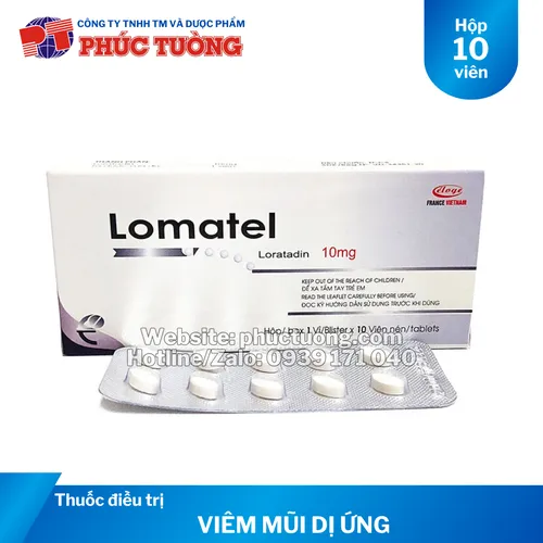 Lomatel điều trị viêm mũi dị ứng và mề đay