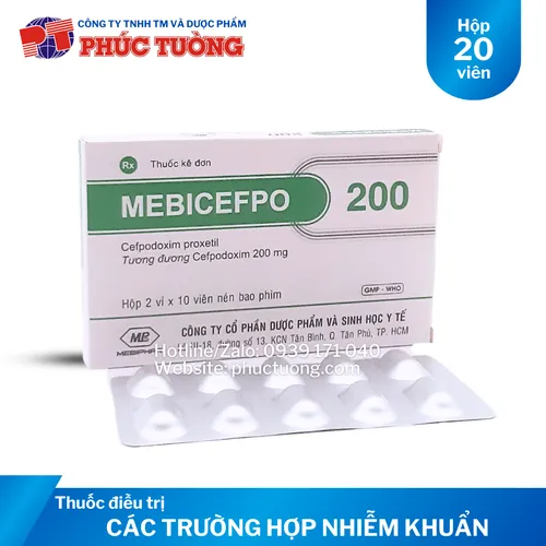 Mebicefpo 200 điều trị các trường hợp nhiễm khuẩn