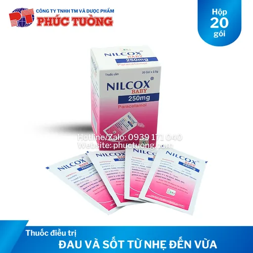 <HẾT HÀNG> Nilcox Baby 250mg điều trị đau và sốt từ nhẹ đến vừa
