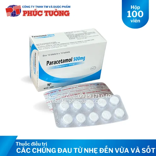 Paracetamol 500mg giảm đau và hạ sốt