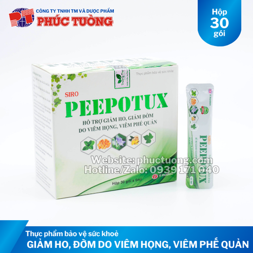 Peepotux hỗ trợ giảm ho, giảm đờm do viêm họng, viêm phế quản