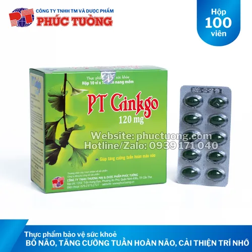 PT Ginkgo 120mg bổ não, tăng cường tuần hoàn não và cải thiện trí nhớ
