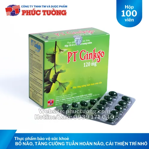 PT Ginkgo 120mg bổ não, tăng cường tuần hoàn não và cải thiện trí nhớ