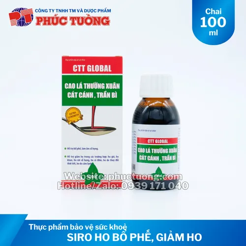 Siro ho CTT Global bổ phế, giảm ho, khàn tiếng