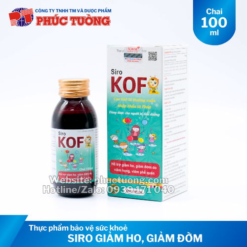 Siro ho KOF hỗ trợ giảm ho, giảm đờm do viêm họng, viêm phế quản