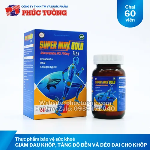 Super Max Gold Flex hỗ trợ xương khớp, giảm đau khớp, tăng độ bền và dẻo dai cho khớp