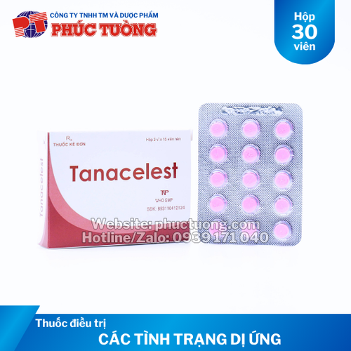 Tanacelest chỉ định cho các tình trạng dị ứng nặng