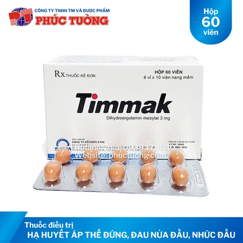 Timmak điều trị trị hạ huyết áp thế đứng, đau nửa đầu, nhức đầu